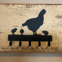 Hen & Chicks Key Holder/ Rack - The Metal Peddler Key Rack chicken, farm, key rack, not-dog, rooster