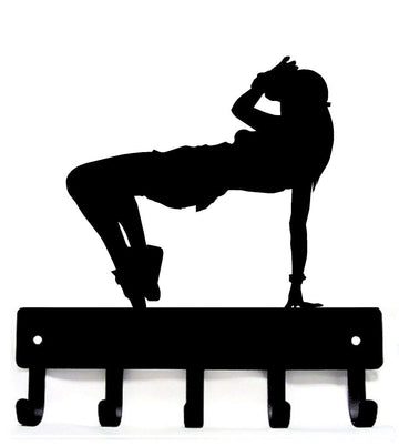 Dance Medal Hanger / Key Rack -Hip Hop Female - The Metal Peddler Key Rack dance, dance gifts, dance signs, dance wall art, sport hooks