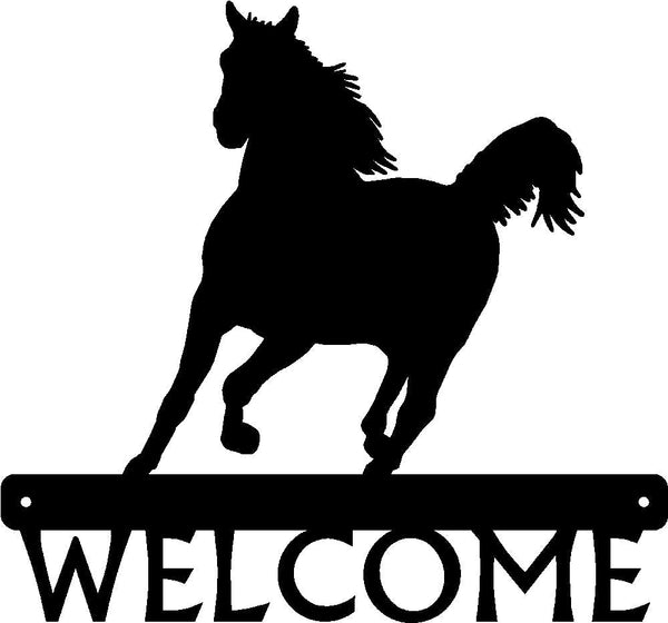 Running Leaning Horse #4 Welcome Sign - The Metal Peddler Welcome Signs horse, porch, Welcome sign