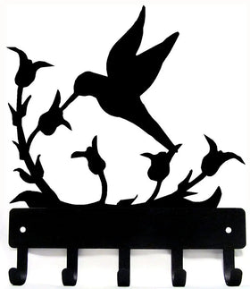 Hummingbird #02 at Wildflower - Key Rack - The Metal Peddler Key Rack bird, breed, flowers, hummingbird, key rack, wildlife