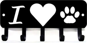 I heart cat paw - Key Rack/ Leash Hanger - The Metal Peddler Key Rack cat, key rack, leash rack