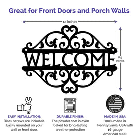 Double Vine Welcome Sign or Personalized Name Plaque - The Metal Peddler Welcome Signs decorative, Name plaque, personalized, personalized dance, Personalized Signs, personalizetext, porch, SALE, scroll, welcome sign