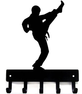 Karate Kick Key Rack - The Metal Peddler Key Rack karate, key rack, medal hanger, sport hooks, sports