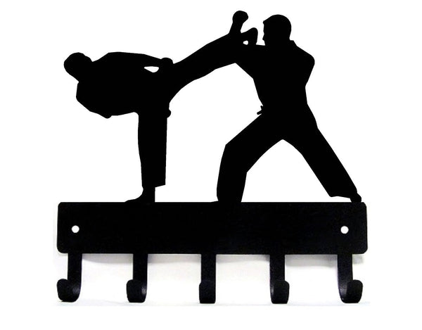 Karate Sparring Key Rack - The Metal Peddler Key Rack karate, key rack, medal hanger, sport hooks, sports
