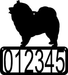 Keeshond Dog House Address Sign - The Metal Peddler Address Signs address sign, breed, Dog, House sign, Keeshond, Personalized Signs, personalizetext, porch