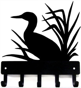 Loon in Grass - Key Rack - The Metal Peddler Key Rack bird, key rack, loon, wildlife