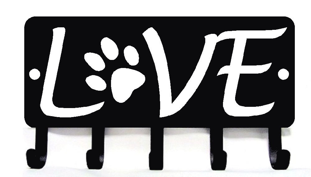 Love Paw (Dogs) #1 - Key Rack - The Metal Peddler Key Rack Any Breed, dog, key rack