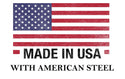 Made in USA with American Steel. American Flag.