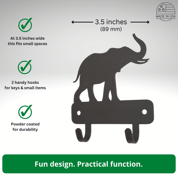 Elephant Mini Key Rack - The Metal Peddler Key Rack key rack, mini kr, wildlife