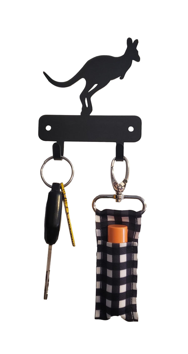Kangaroo Mini Key Rack with 2 hooks - The Metal Peddler Key Rack key rack, mini kr, not-dog, wildlife