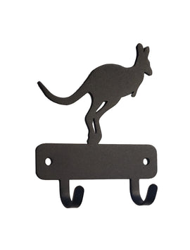 Kangaroo Mini Key Rack with 2 hooks - The Metal Peddler Key Rack key rack, mini KR, not-Dog, wildlife