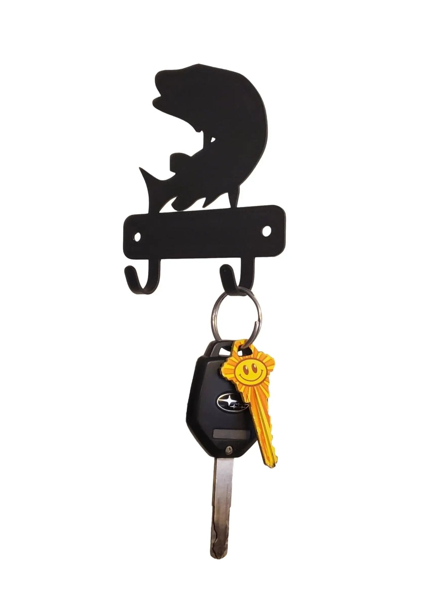 Muskie Fish Mini Key Rack with 2 hooks | The Metal Peddler