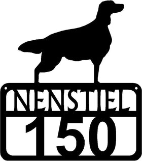Personalized Dog Sign with Name & house numbers: Irish Setter - The Metal Peddler Welcome Signs Address Sign, breed, Dog, House sign, Irish Setter, Personalized Signs, personalizetext, porch