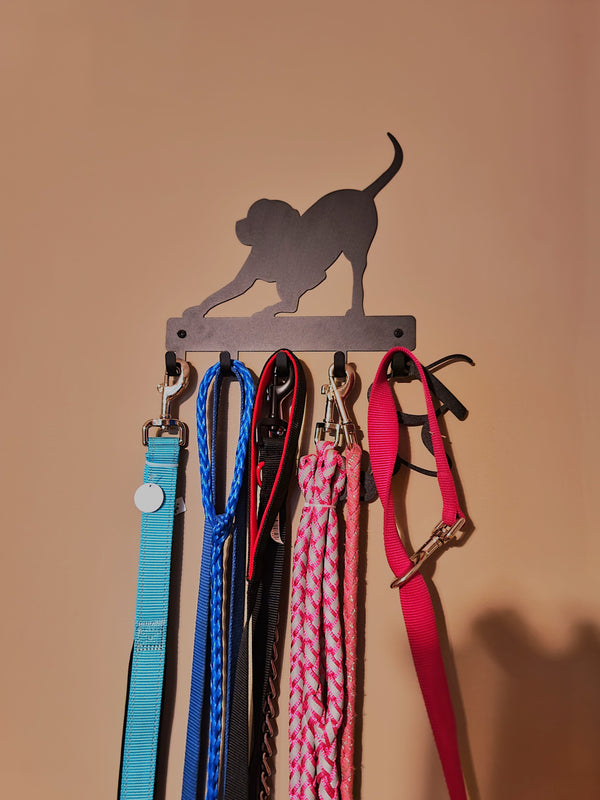 Playful Dog Key Rack/ Leash Hanger - The Metal Peddler Key Rack Any Breed, Dog, key rack, leash hanger