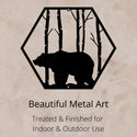 Grizzly Bear Hexagon Silhouette Wall Art - The Metal Peddler Wall Art bear, decorative, wall art, wall decor, wildlife