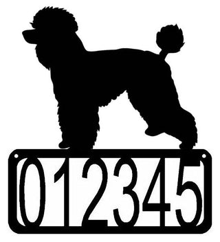Poodle #2 (natural cut) Dog House Address Sign - The Metal Peddler Address Signs address sign, Dog, House sign, Personalized Signs, personalizetext, Poodle, porch