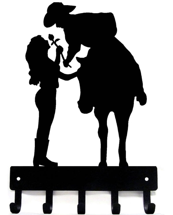 Romantic Couple - Cowboy & Cowgirl - Key Rack - The Metal Peddler Key Rack cowboy, cowgirl, key rack, wester