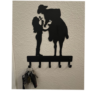 Romantic Couple - Cowboy & Cowgirl - Key Rack - The Metal Peddler Key Rack cowboy, cowgirl, key rack, wester, Western