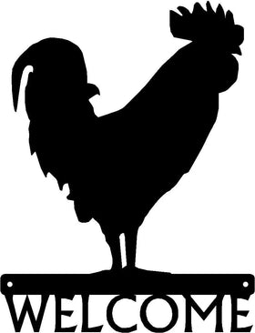 Rooster #02 Welcome Sign - The Metal Peddler Welcome Signs Chicken, porch, Rooster, Welcome Sign