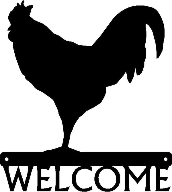 Rooster #3 Welcome Sign - The Metal Peddler Welcome Signs Chicken, porch, Rooster, Welcome Sign