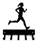 Running Female #1 - Medal Display or Key Rack - The Metal Peddler Key Rack medal rack, runner, running, sport hooks, sports