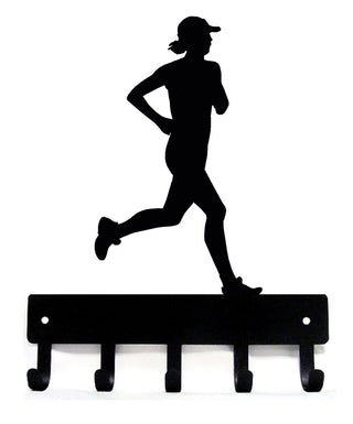 Running Female #2 - Medal Display or Key Rack - The Metal Peddler Key Rack key rack, medal rack, runner, running, sport, sport hooks, sporthooks, sports