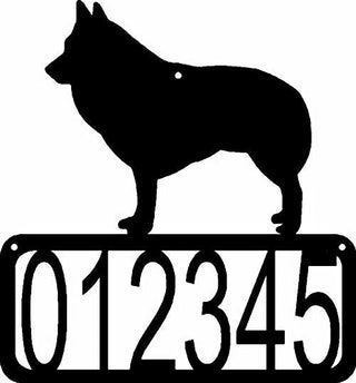 Schipperke Dog House Address Sign - The Metal Peddler Address Signs address sign, breed, Dog, House sign, Personalized Signs, personalizetext, porch, Schipperke