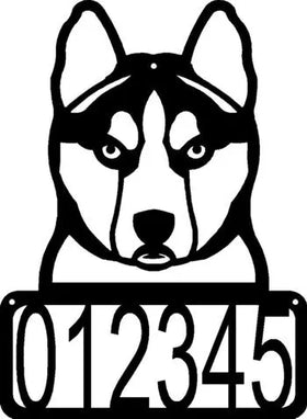 Siberian Husky Head Dog House Address Sign - The Metal Peddler Address Signs address sign, breed, Dog, House sign, Husky, Personalized Signs, personalizetext, porch, Siberian Husky