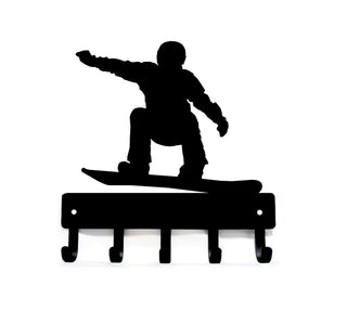 Snowboarder Key Hooks Holder - The Metal Peddler Key Rack snowboarding, winter sports