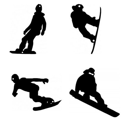 Sport Snowboarding - Set of 4 Silhouettes - Wall Art - The Metal Peddler  snowboarding, wall art, winter sports