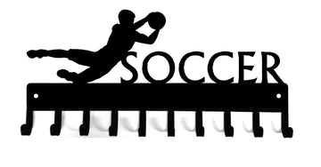 Soccer Goalie (Male) - Medal Rack Display - The Metal Peddler  goalie, medal rack, soccer, sport hooks, sports
