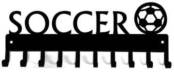 Soccer Ball - Medal Rack Display - The Metal Peddler  medal rack, soccer, soccer ball, sport hooks, sports