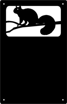 Squirrel on branch in cutout at top- Rectangular Wall Art Magnetic Memo (11x17) - The Metal Peddler Memo board, Squirrel