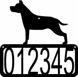 Staffordshire Terrier Dog House Address Sign - The Metal Peddler Address Signs address sign, breed, Dog, House sign, Personalized Signs, personalizetext, porch, Staffordshire Terrier