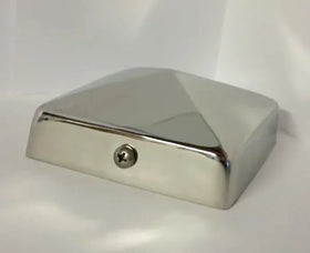 (5-5/8 inch) Nominal 6x6 Stainless Steel Pyramid Fence post cap - The Metal Peddler Fence post caps 6x6, fence caps, Fence post caps