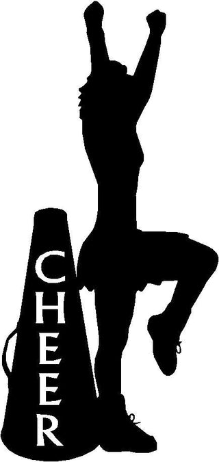 Cheerleader and Cheer Cone- Sport Silhouettes Wall Art - The Metal Peddler  cheer, cheerleader, cheerleading, silhouettes, sports, wall art