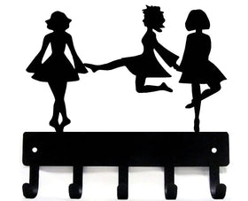 Irish Dance Trio Key Rack - The Metal Peddler Key Rack dance, key rack, medal hanger, sporthooks