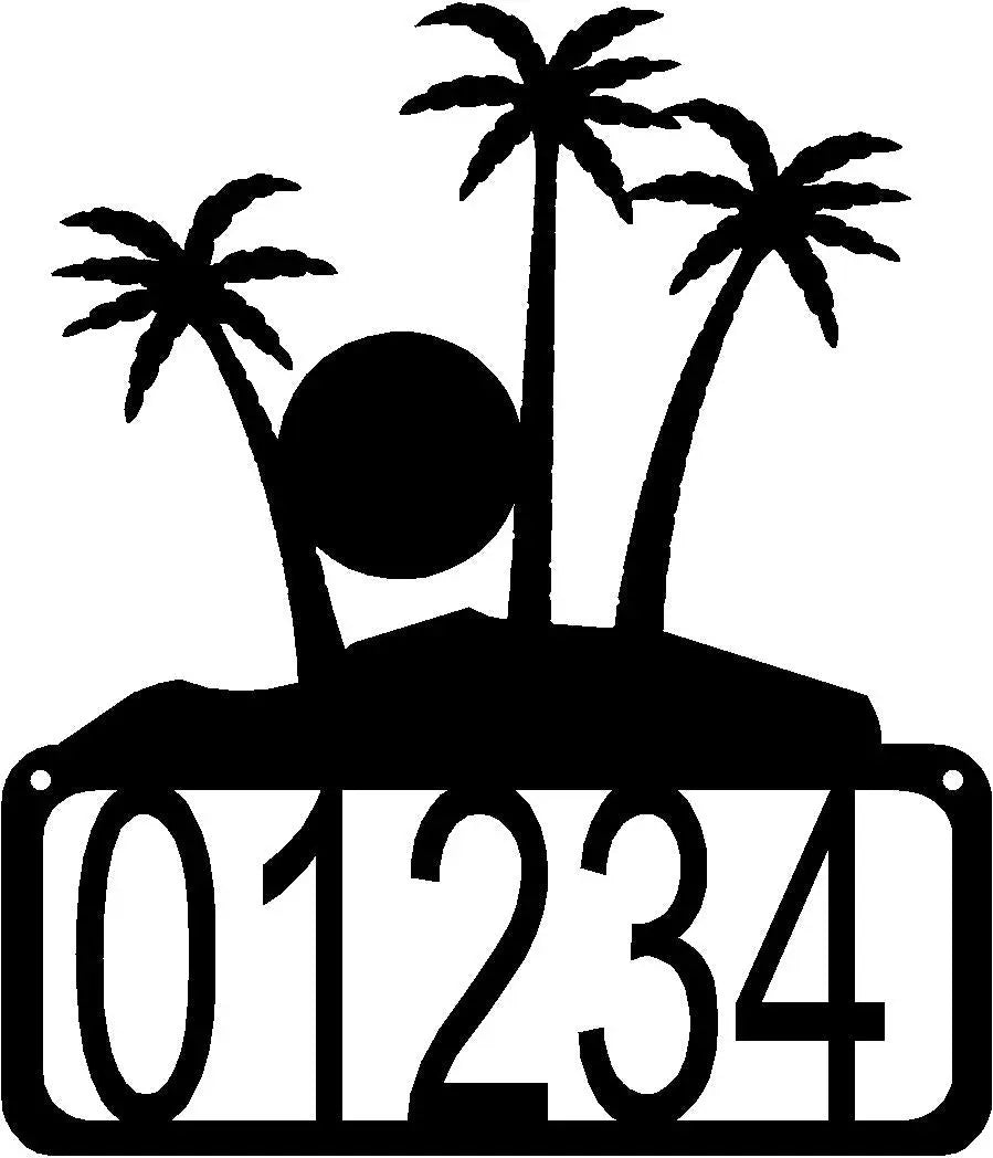 Tropical Sunset House Address Sign | The Metal Peddler