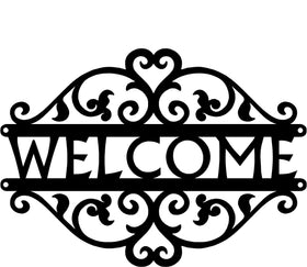 Double Vine Welcome Sign - The Metal Peddler Welcome Signs decorative, porch, scroll, welcome sign