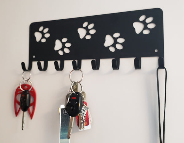 Walking paws Key Rack/ Dog Leash Hanger - The Metal Peddler Key Rack Any Breed, Dog, key rack, leash hanger, leash rack