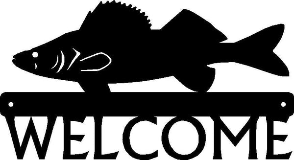 Walleye Fish Welcome Sign - The Metal Peddler  fish, porch, Walleye, welcome sign