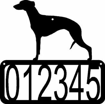 Whippet Dog House Address Sign - The Metal Peddler Address Signs address sign, breed, Dog, House sign, Personalized Signs, personalizetext, porch, Whippet